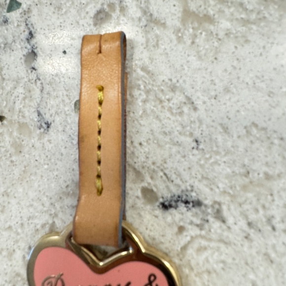 Authentic Vintage Y2K Pink heart  charm Dooney & Bourke handbag zipper pull fob - Picture 5 of 12